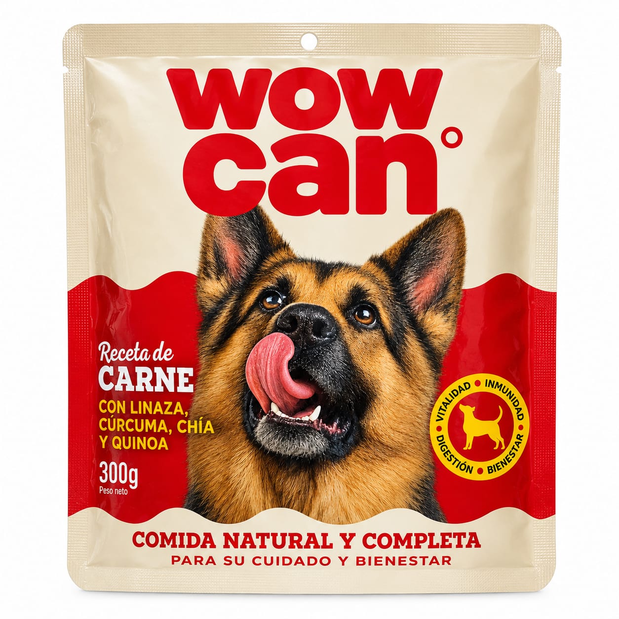 Wow Can Carne Alimento Natural Cocinado al Vapor 300 gr